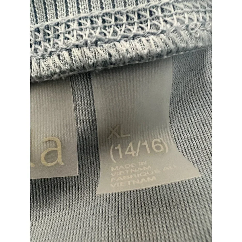New ZELLA GIRL Kids' Size XL (14/16) Cozy Active Luxe velour Top Blue Cashmere